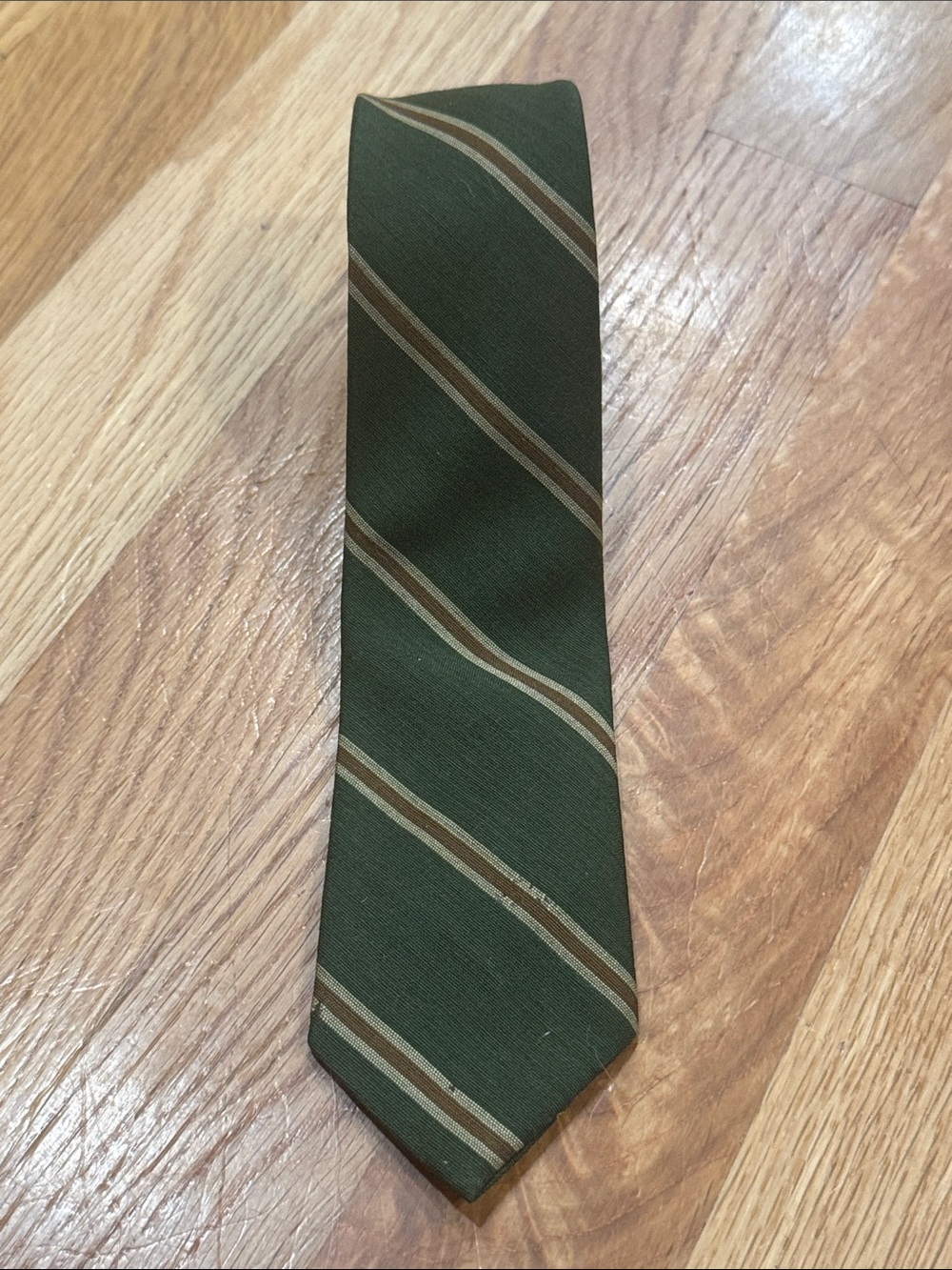 VTG 1950s Beau Brummell Skinny Tie 2.5” Striped Mid Century Modern Wool Dacron